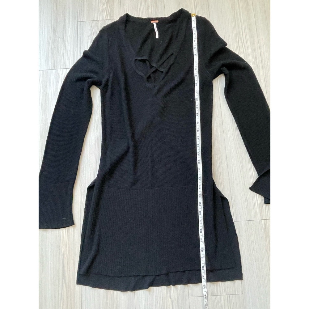 Free People Women's Knit Black Long Sleeve Size Small Halloween Whimsy Goth